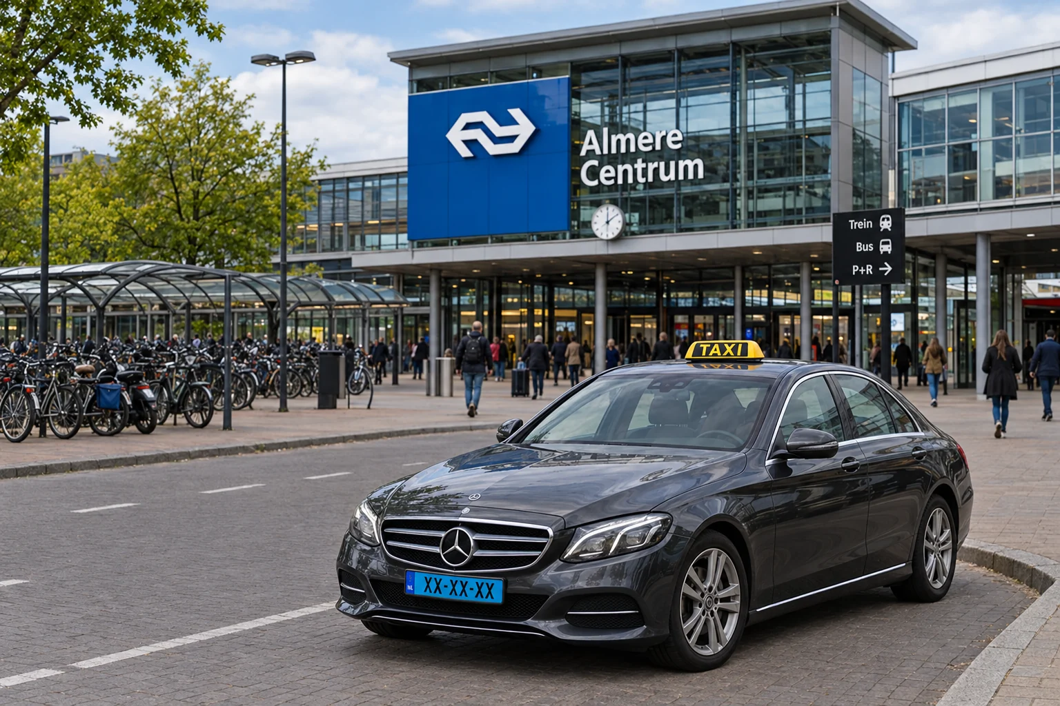 Taxi bij station Almere Centrum voor taxi boekhouder Almere